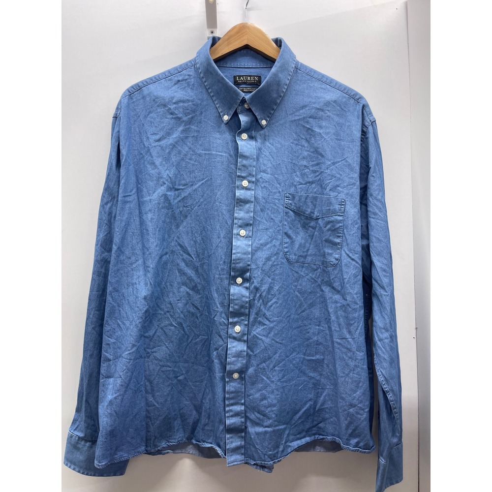 Lauren Ralph Lauren Black Label 2XL Soft Washed Stretch Denim Button Down Shirt - Picture 1 of 4
